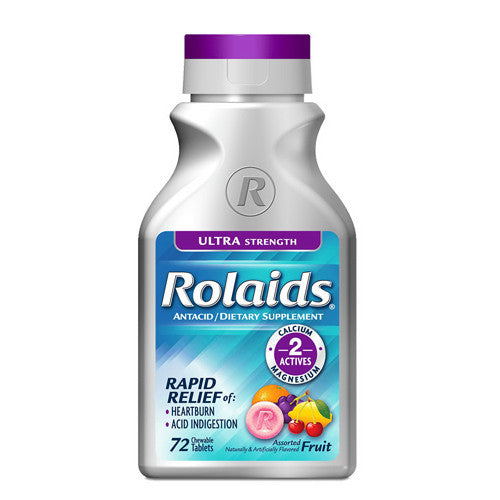 Rolaids Ultra Strength Antacid Chewable Assorted Fruit - 72 Ea